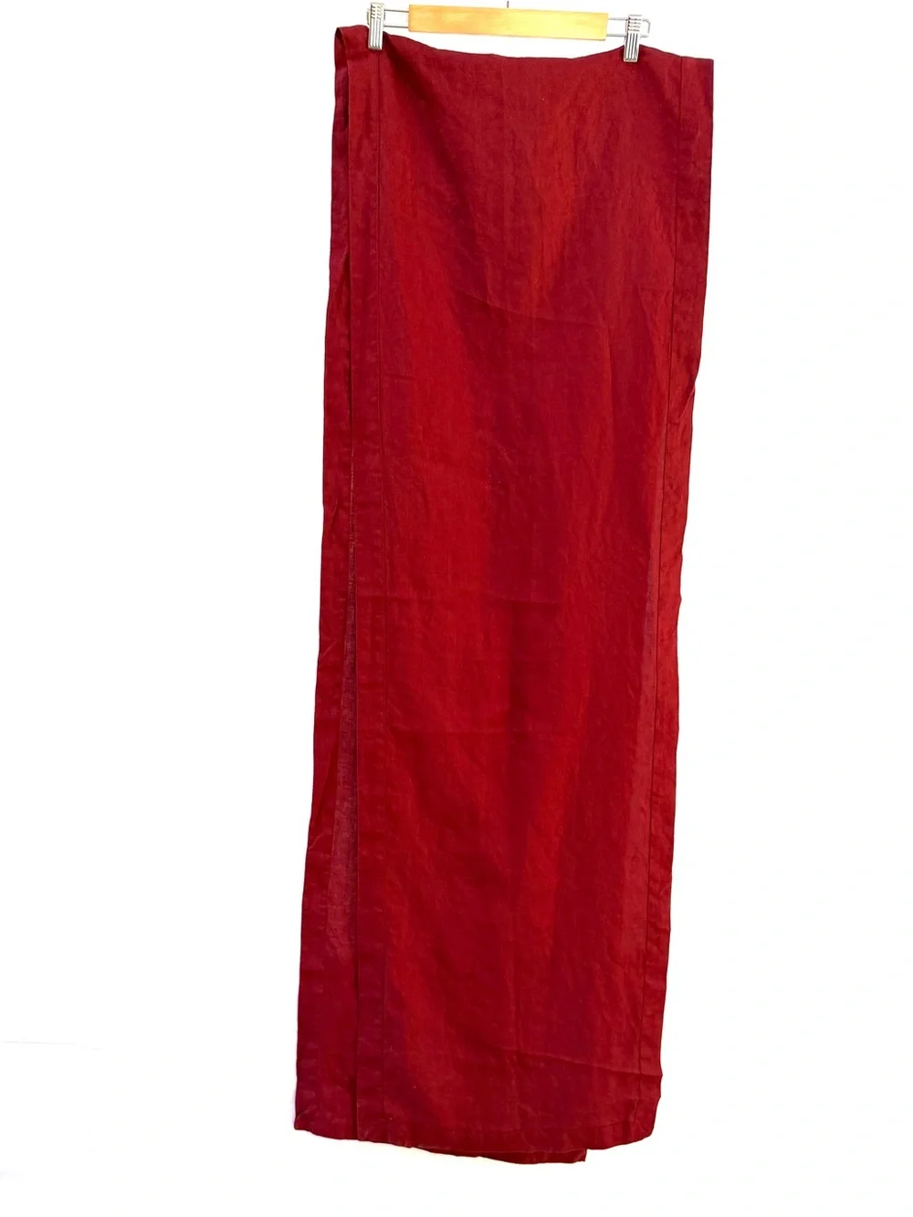 Crate & Barrel Linen Table Runner, Russet Red